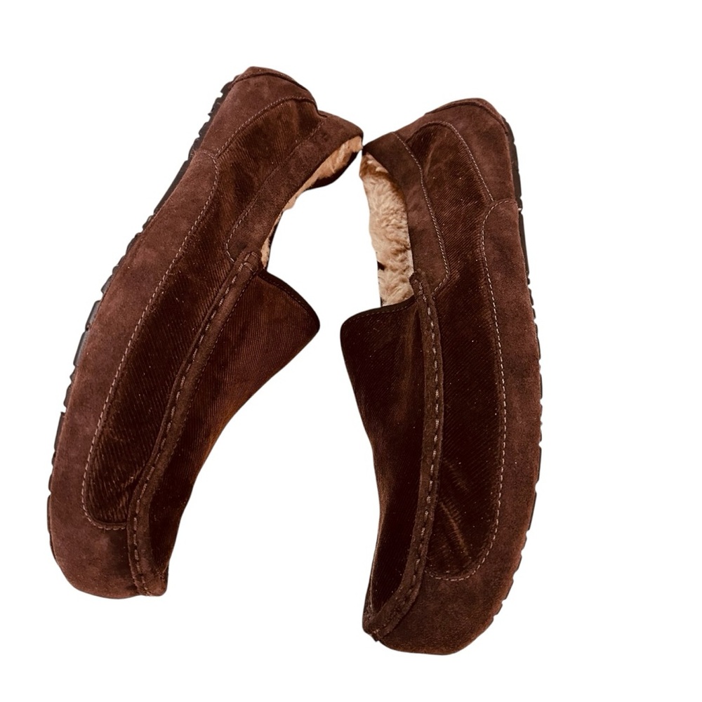 NWOT/B Ugg Men's Ascot Slipper , Dark Brown Suede corduroy, Size US 18 - Picture 3 of 11